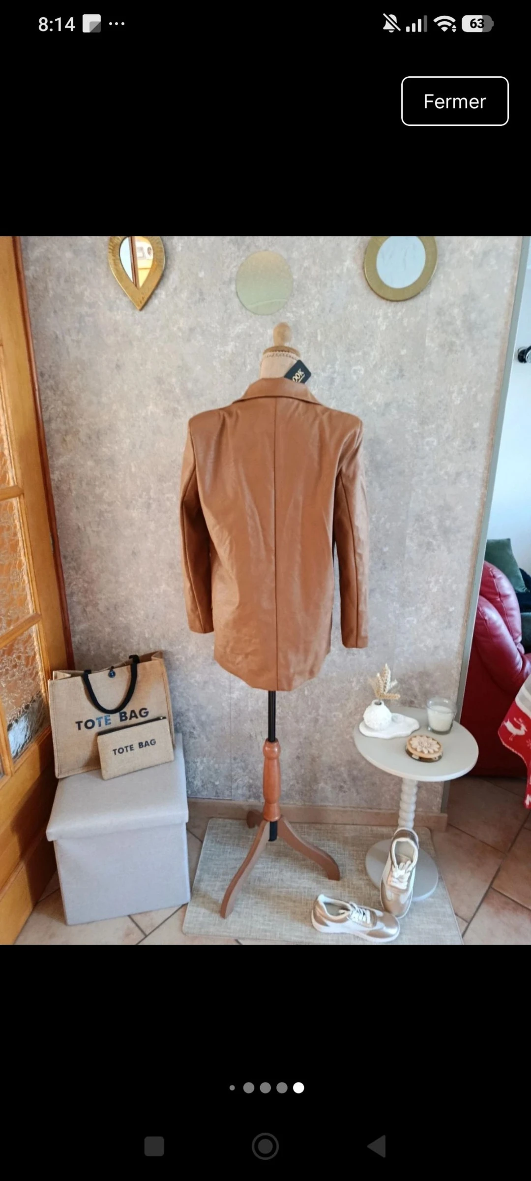 Veste en simili cuir  – photo 6